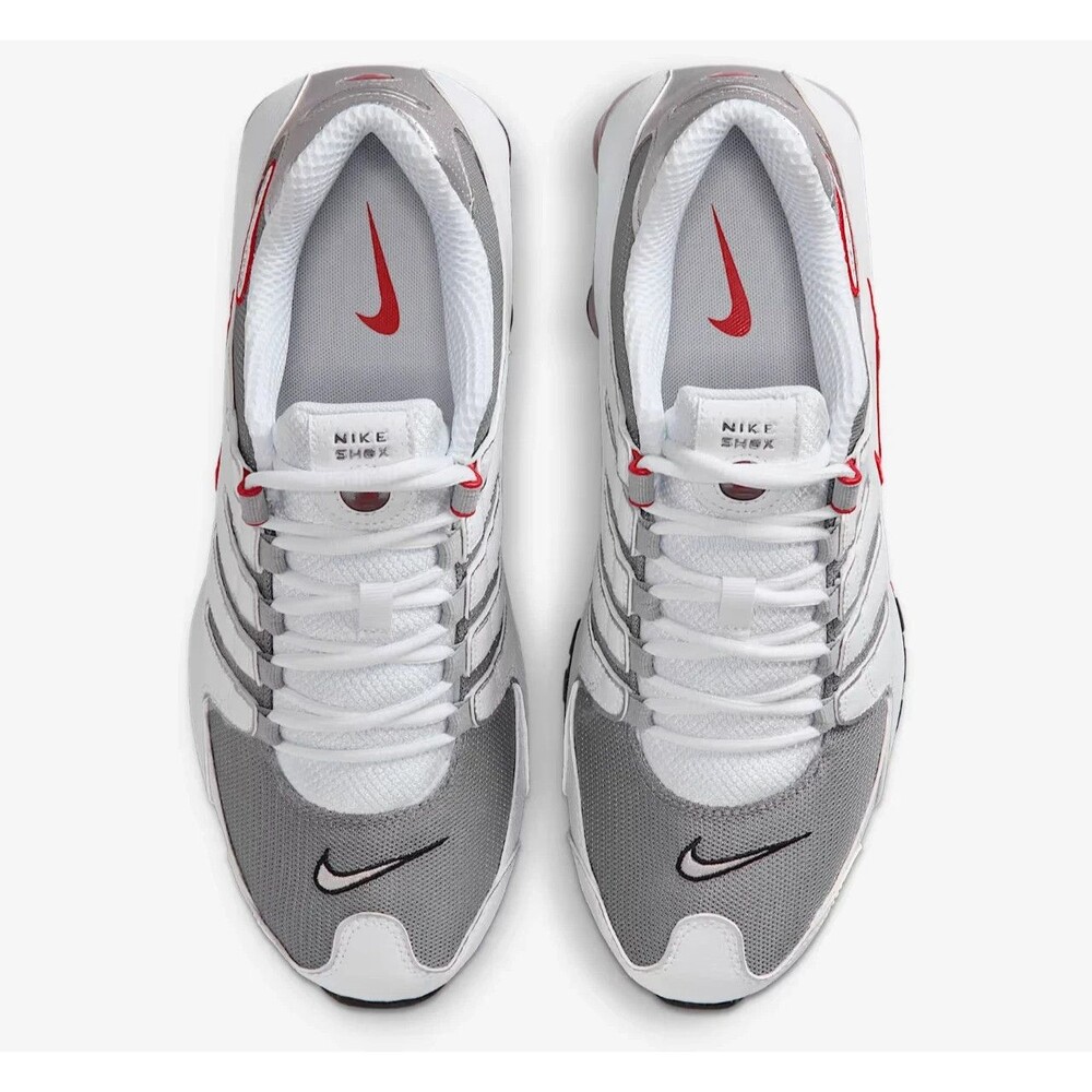 Nike Shox NZ Shoes White/Metallic Silver/Sport Red Men's Size 11 - (378341-104) - Picture 4 of 8